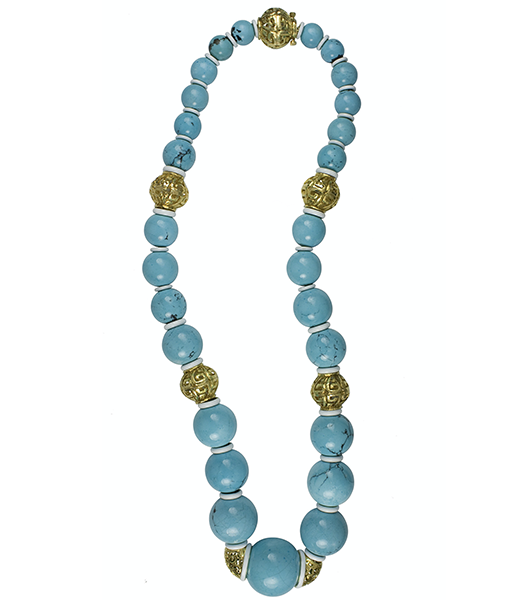 David Webb Turquoise Bead Necklace