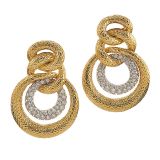 David Webb 57th Street Triple Hoop Earrings