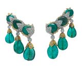 David Webb Cross River Garland Earrings