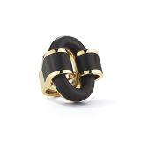 David Webb Ebony Buckle Ring