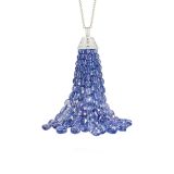 Goshwara Tanzanite Tumble Tassel with White Diamond Cap