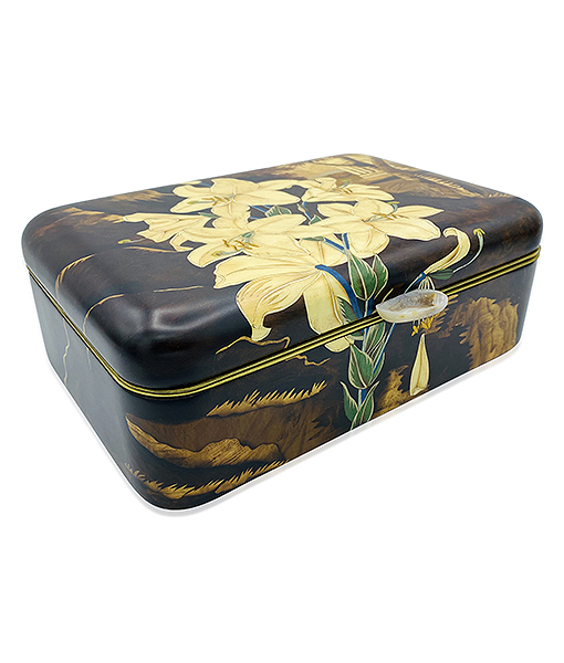 Silvia Furmanovich Marquetry White Floral Jewelry Box with Rock Crystal Clasp