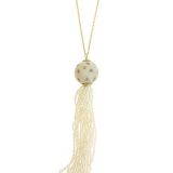 Silvia Furmanovich Jarina Bead Tassel with Light Brown Diamonds and Pearl Tassel