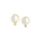 Syna Moon Quartz and Diamond Earrings Stud