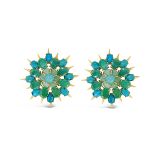 Tony Duquette Pale Emerald and Turquoise Earrings