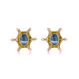 Tony Duquette Citrine and Aquamarine Earrings