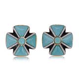 Tony Duquette Turquoise and Diamond Earrings