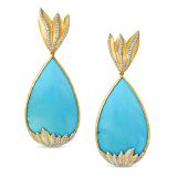 Victor Velyan Turquoise Diamond Earrings