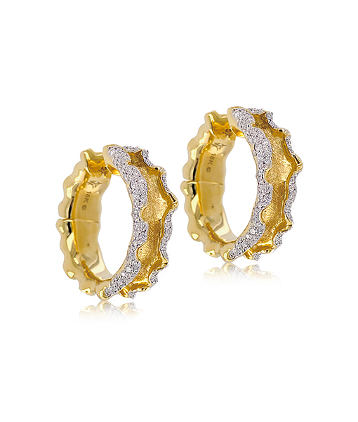 Victor Velyan Diamond Ruffle Hoops