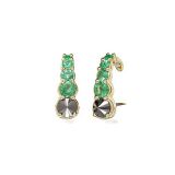 Ara Vartanian Emerald and Diamond Hook Earrings