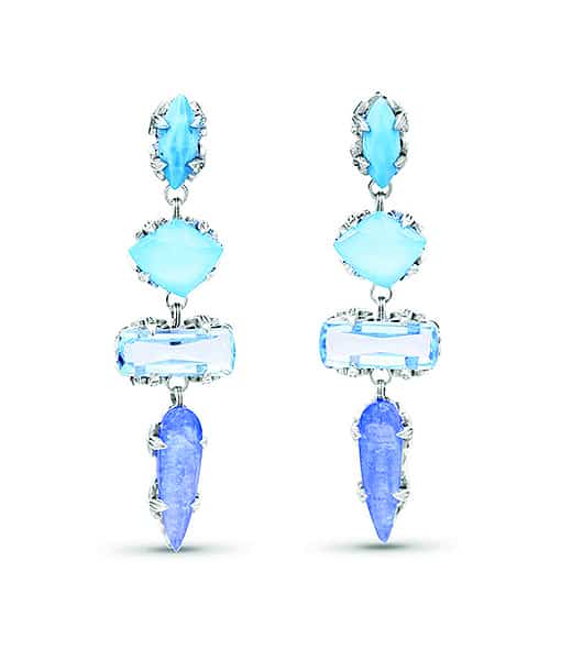 Stephen Dweck Solid Turquoise Faceted Crystal Quartz Earrings