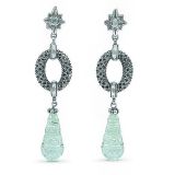 Stephen Dweck Engraved Rock Crystal Tear Drop Earrings