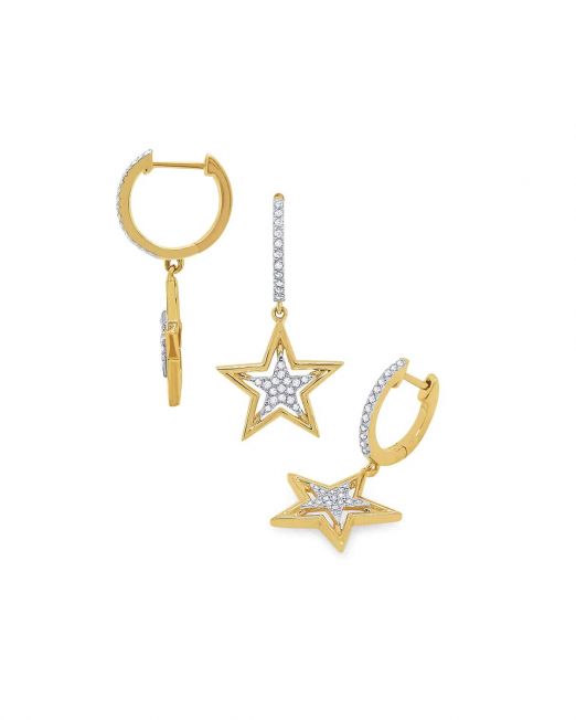 KC Designs Diamond Earrings with Hanging Stars