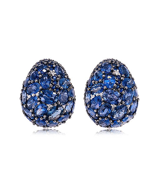 Piranesi Blue Sapphire and Diamond Earrings