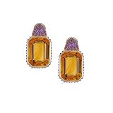 Piranesi Citrine and Amethyst Earrings