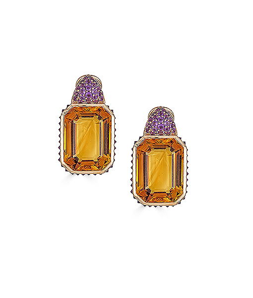 Piranesi Citrine and Amethyst Earrings