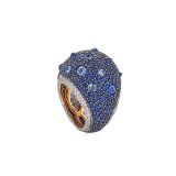 Piranesi Blue Sapphire and Diamond Ring