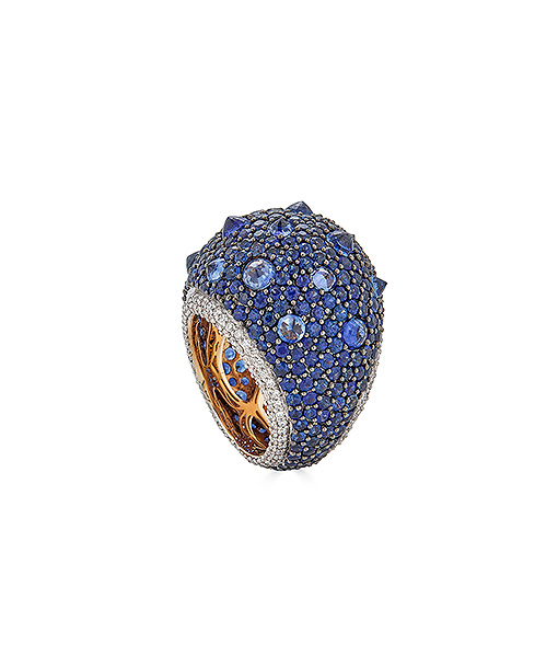 Piranesi Blue Sapphire and Diamond Ring