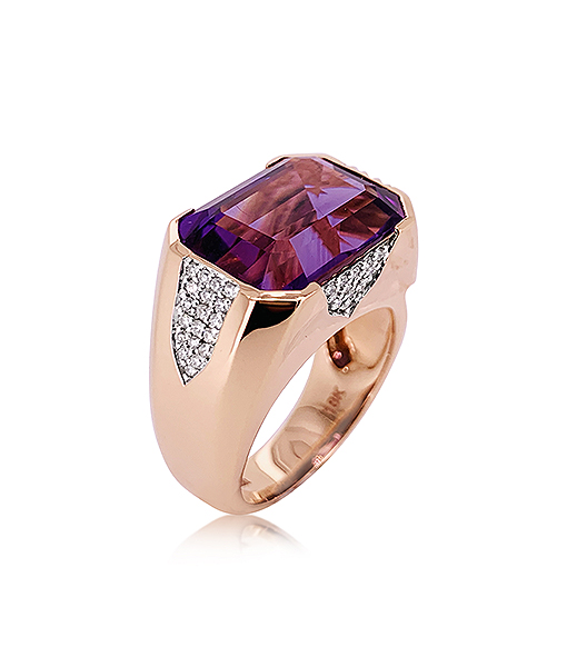 Piranesi Amethyst and Diamond Ring