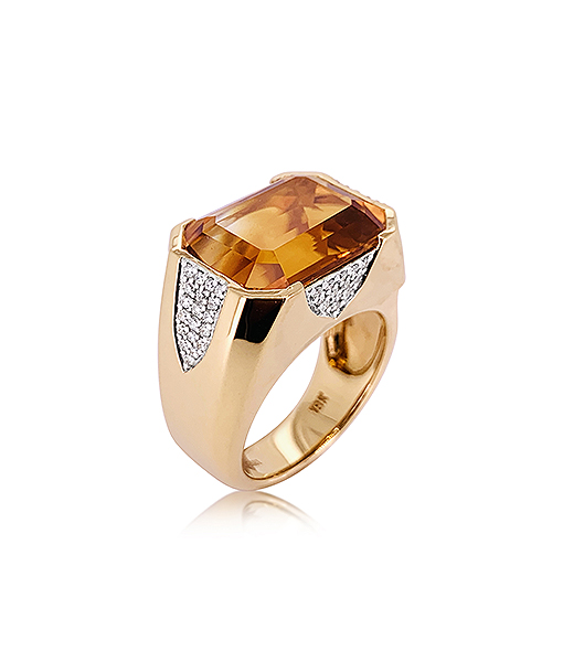 Piranesi Citrine and Diamond Ring