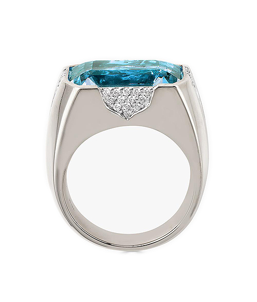 Piranesi Blue Topaz and Diamond Ring