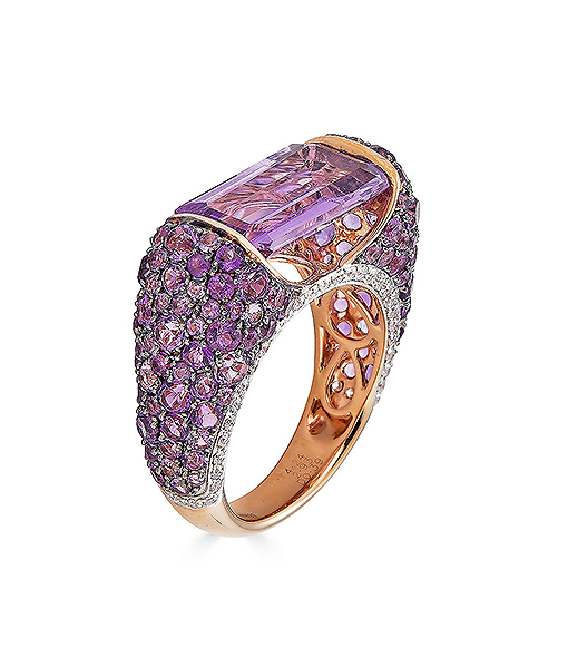 Piranesi Amethyst and Diamond Ring