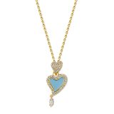 Buddha Mama Diamond Sky Blue Heart Pendant