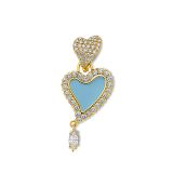 Buddha Mama Diamond Sky Blue Heart Pendant