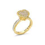 Buddha Mama Diamond Ring Pave Heart