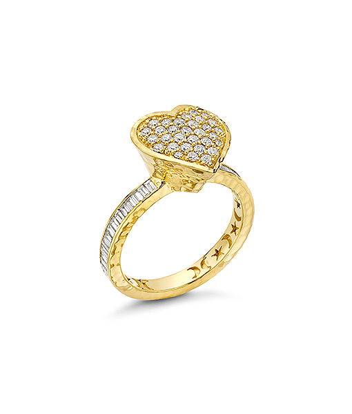 Buddha Mama Diamond Ring Pave Heart