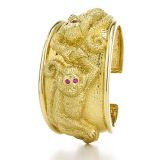 David Webb Repousse Monkey Cuff