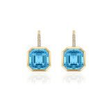 Goshwara Blue Topaz Earrings on Wire with Diamonds