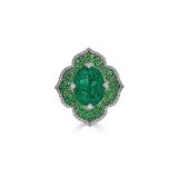 Piranesi Emerald, Tanzanite and Diamond Ring