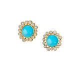 Syna Turquoise and Diamond Earrings Cosmic Cluster Clip-Back