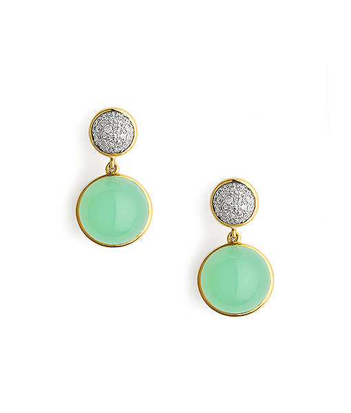 Syna Chrysoprase and Diamond Earrings