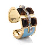 David Webb Four Stone Bastille Cuff Tiger Eye