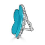 Pireanesi Carv Turquoise and Diamond Earrings LG Flowers