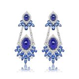 Sutra WG Blue Sapphire and Tanzanite Earrings