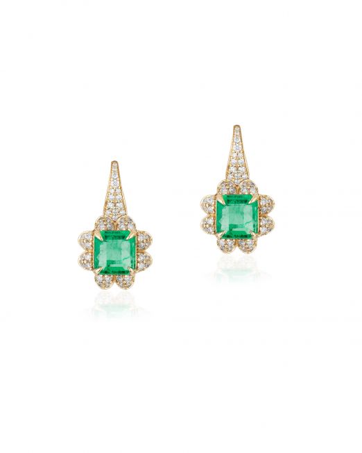 Goshwara Emerald and Diamond Earrings