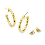 Buddha Mama Hollow Gold Hoops Earrings