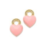 Buddha Mama Heart Charms Bubblegum Pink Earrings