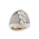 David Webb Enamel Rope Ring