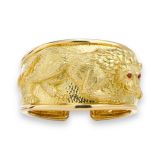 David Webb Repousse Lion Cuff