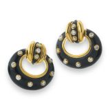 David Webb Stud Doorknocker Earrings