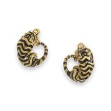 David Webb Tiger Earrings