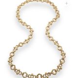 David Webb Hexagonal and Round Chain Necklace