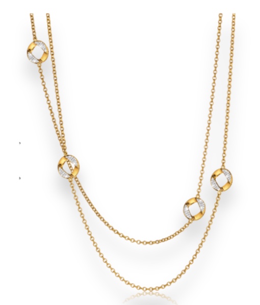 Verdura Curb-Link Station Necklace with Diamonds