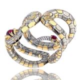 Elie Top Diamond Rubellite Serpent Cuff