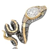 Elie Top Old Mine Cut Diamond Serpent Ring