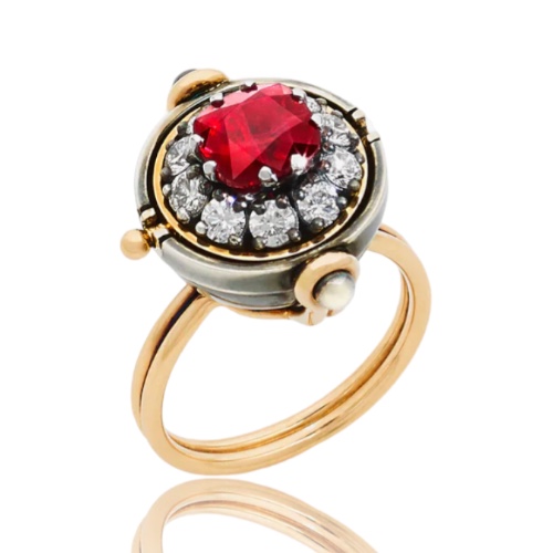 Elie Top Medium Ruby Sphere Ring